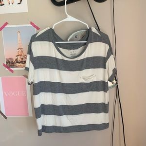 Grey/cream stripe T-shirt